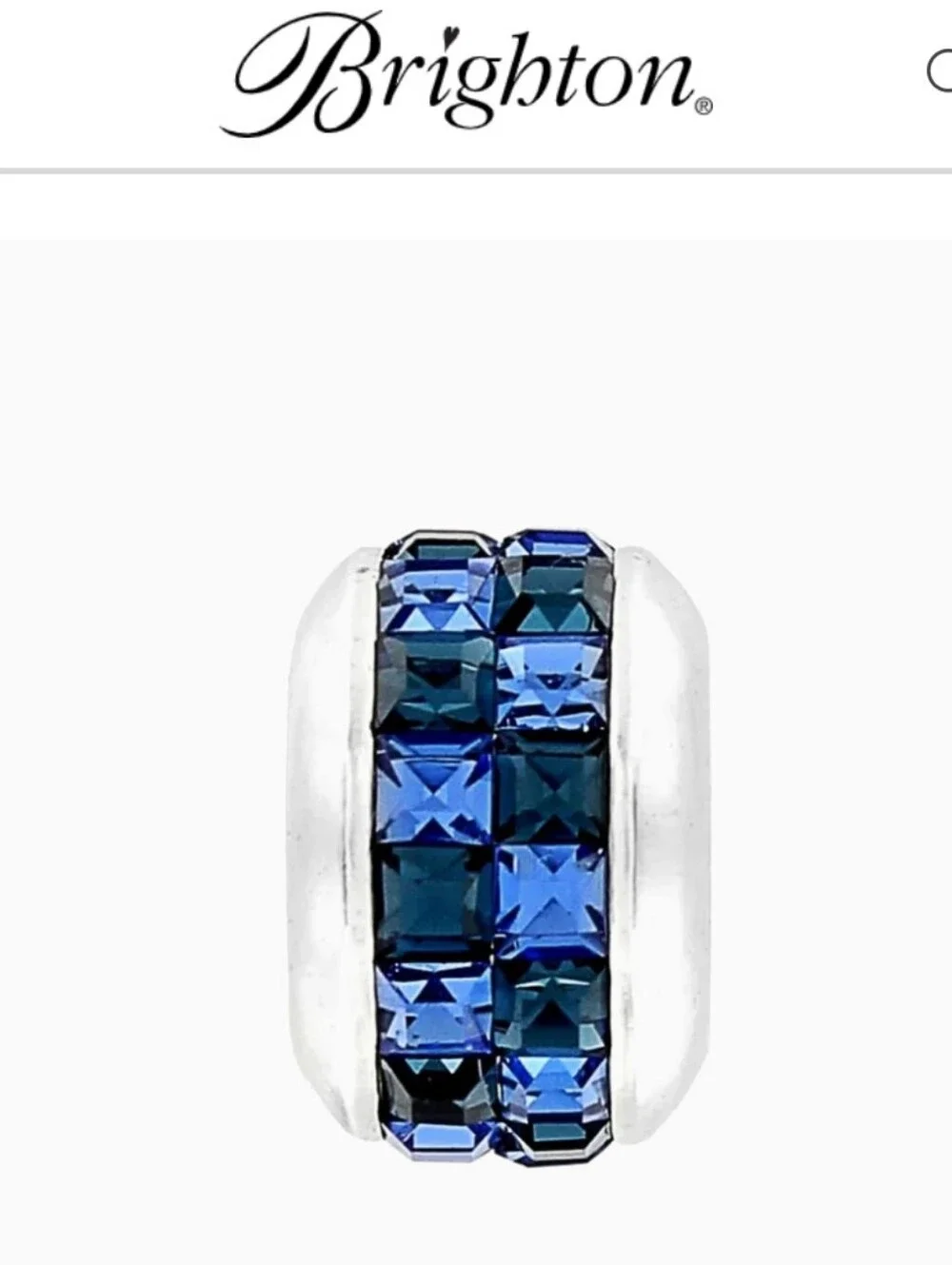 NEW! Brighton Set Of Two Spectrum Beads Blue Double Row Of Swarovski Crystals